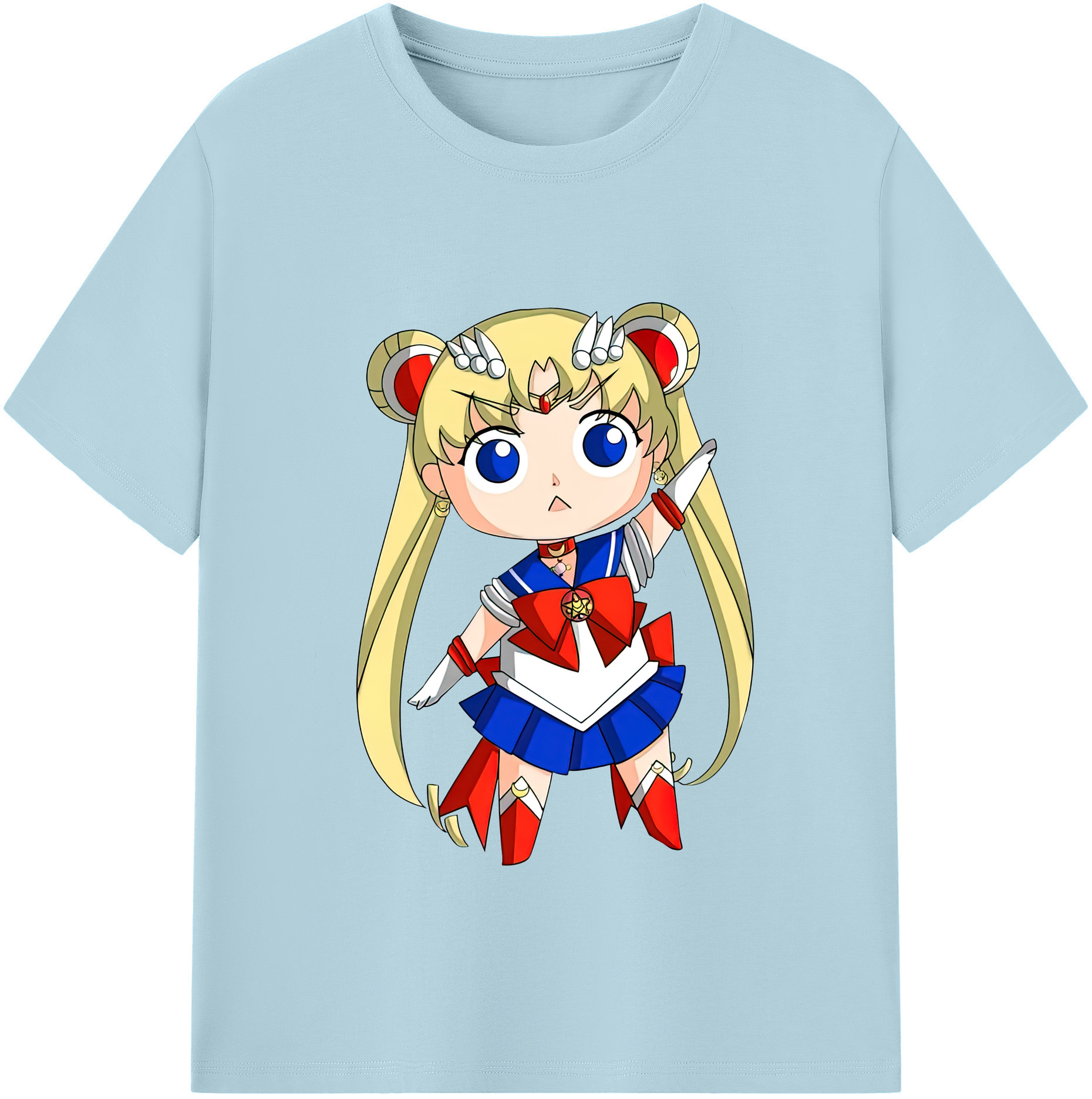 （画像用） 美少女戦士セーラームーン 月野 うさぎ つきの うさぎ Sailor Moon Tsukino Usagi 綿100％半袖Tシャツ（フロントプリント）